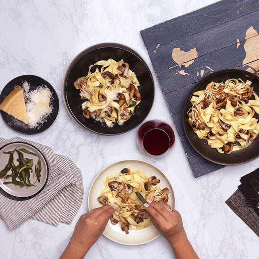Sage with Brown Butter Mushroom Pasta