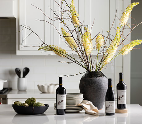 Paraduxx red wines on a counter