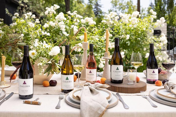 calera wine on beautiful table