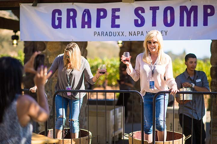 Napa Valley fall annual grape stomp competition and concert at Paraduxx