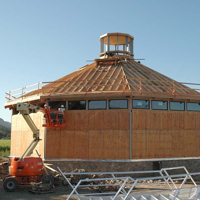 Fermentation building under construction