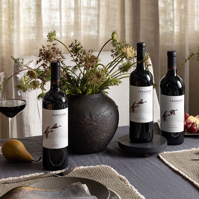 Paraduxx Wines on a table